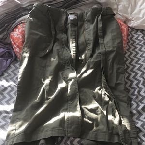 Green jean skirt